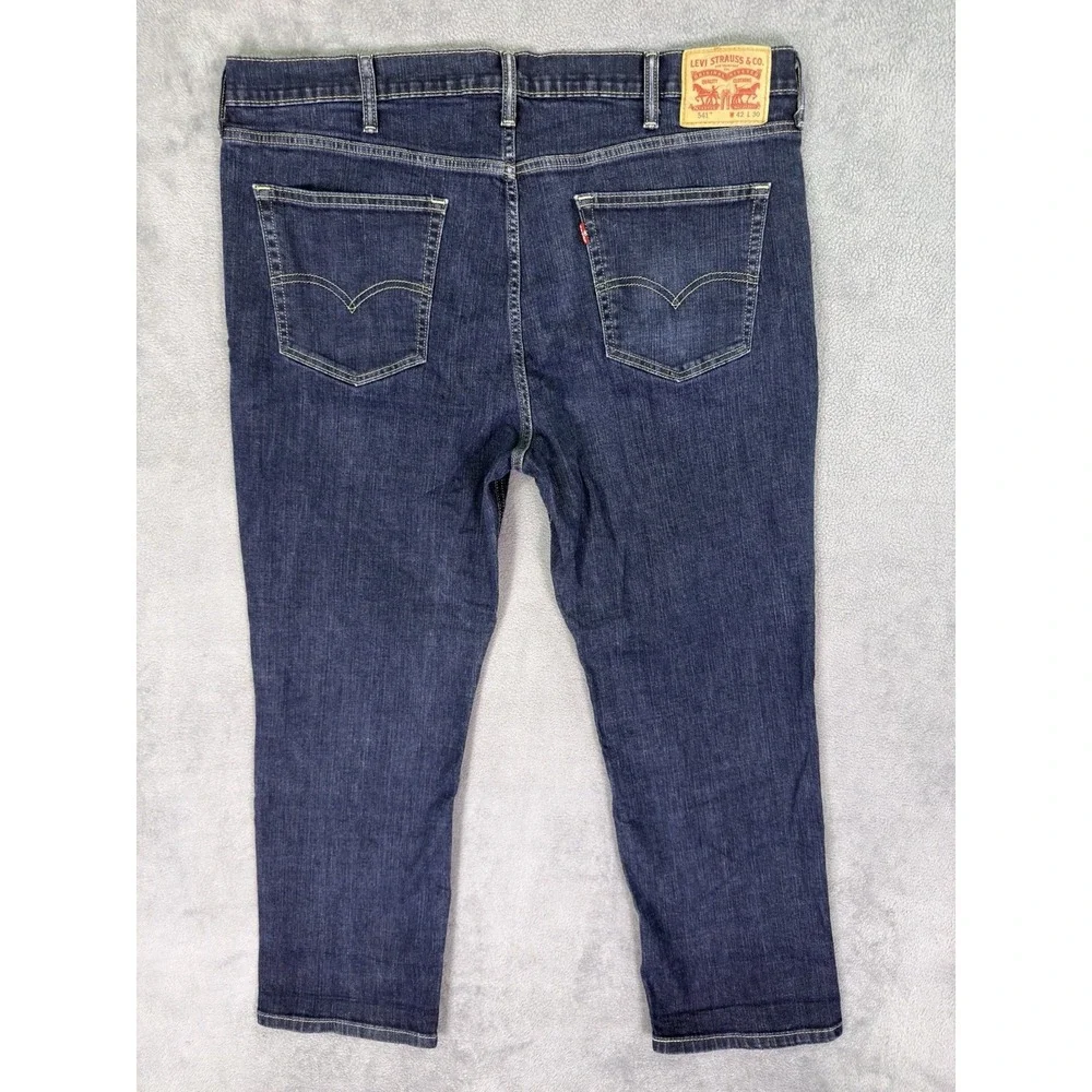 Levis 541 Jeans Mens 42x30 Blue Straight Athletic Dark Wash Denim Mid‎ Rise